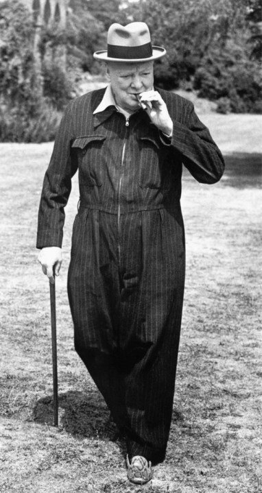 Churchill's Siren Suit - pinstripe of course